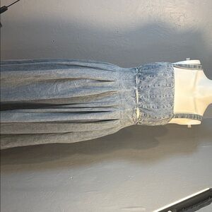 En Saison Light Blue Women's Denim Dress Halter Top Tie Back  NWT